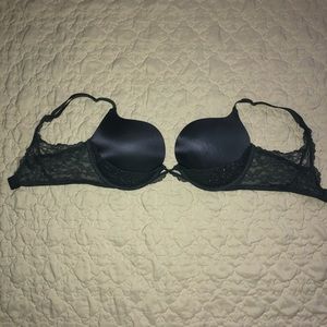 Gray Lace and Jewel Bra